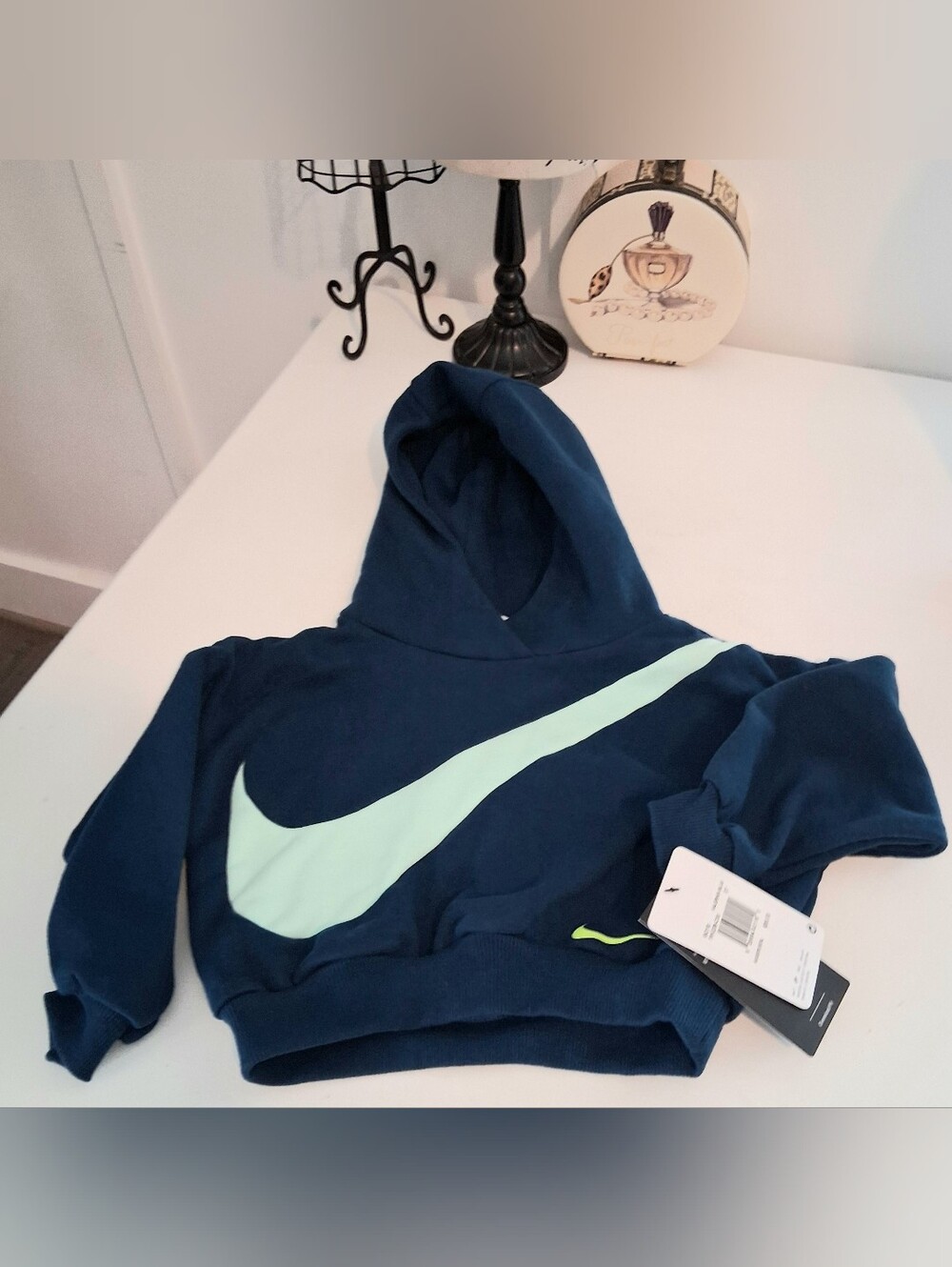 Nike Kids Navy Hoodie with Mint Swoosh Sz 3T NWT